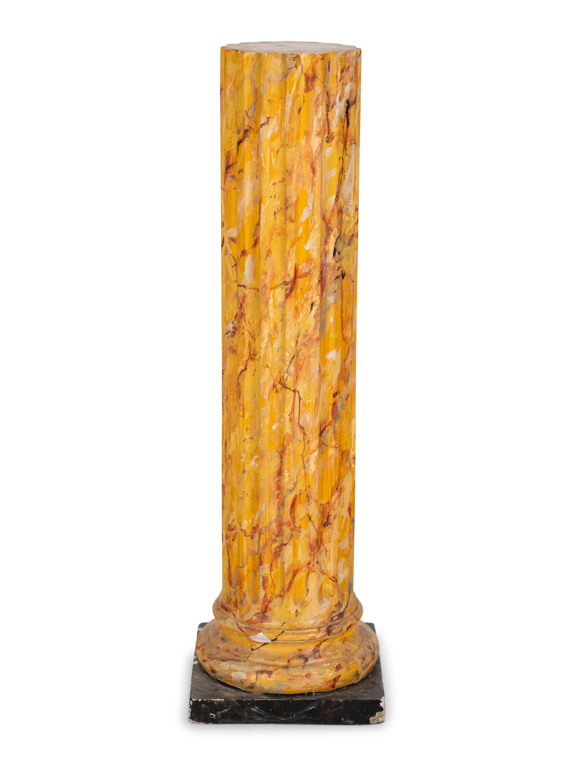 A Simulated Marble Painted Pedestal