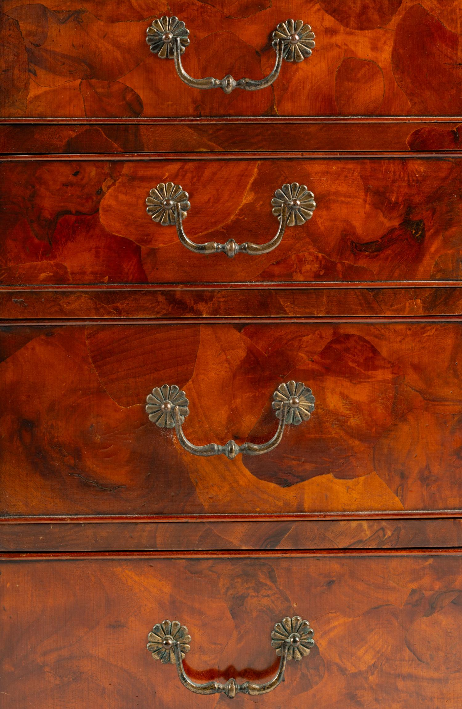An Italian Olivewood Pedestal Desk