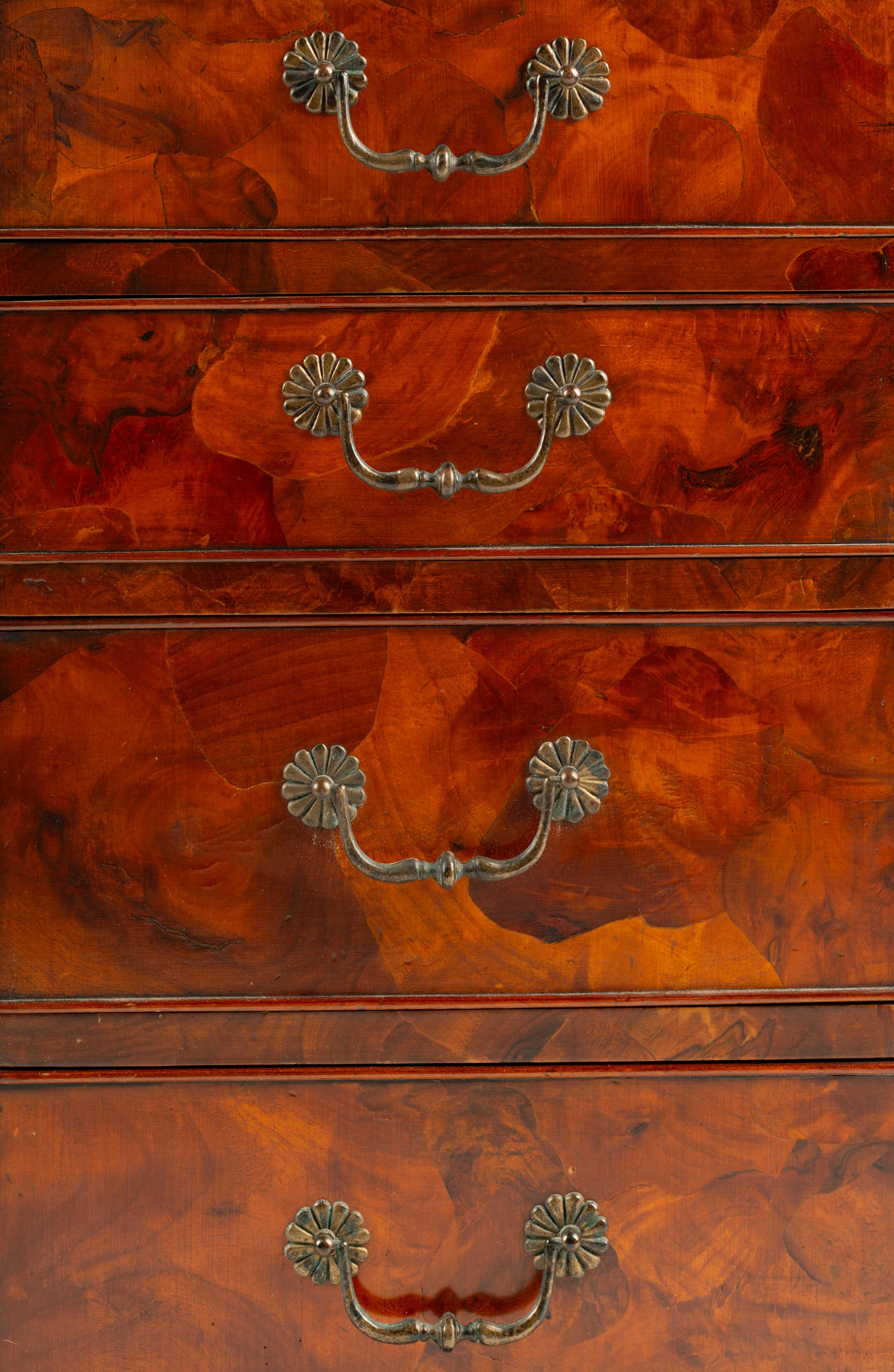 An Italian Olivewood Pedestal Desk