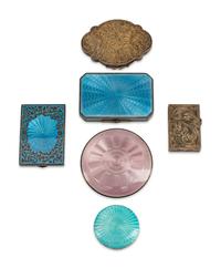 Six Continental Silver and Enamel Boxes — LATE 19TH/EARLY 20TH CENTURY