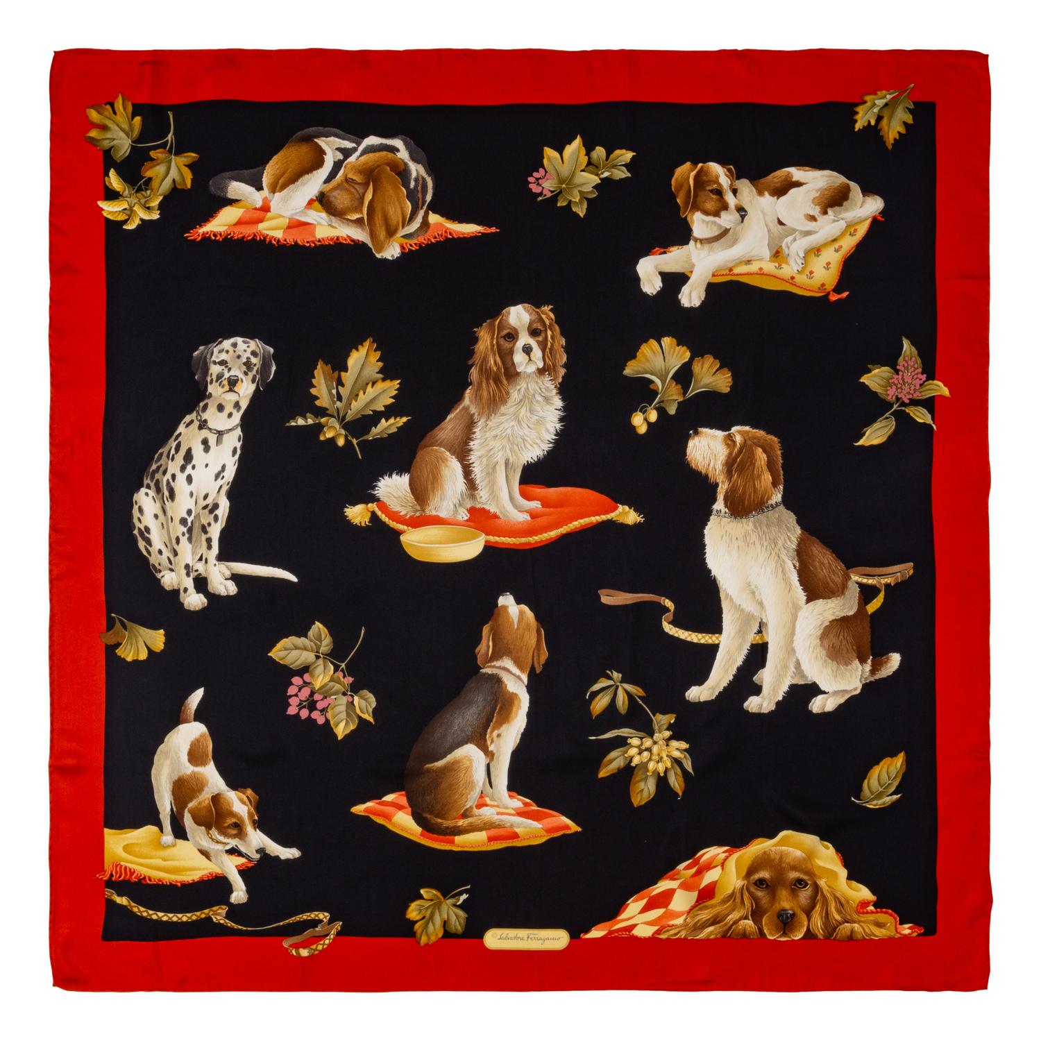 Four Salvatore Ferragamo Scarves
