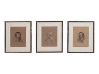 After Catlin, Graphite and Gouaches on Paper
