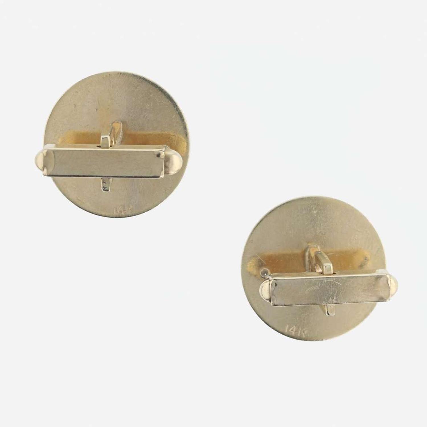 Two pairs of 14K yellow gold cufflinks