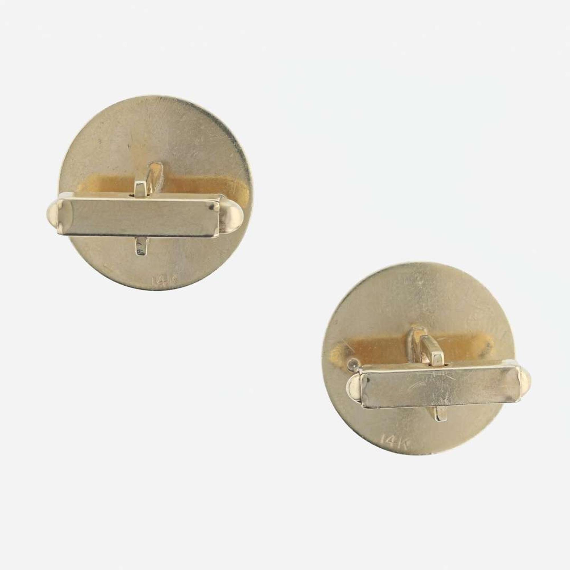 Two pairs of 14K yellow gold cufflinks