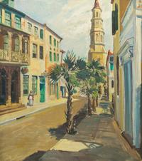 Frank V. Hoffman, (American, b. 1902), Street Scene