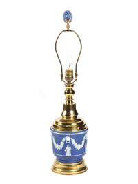 A Jasperware Cache Pot Mounted as a Lamp