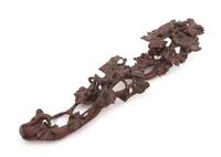 A Carved Wood Ruyi Scepter Length 12 inches.