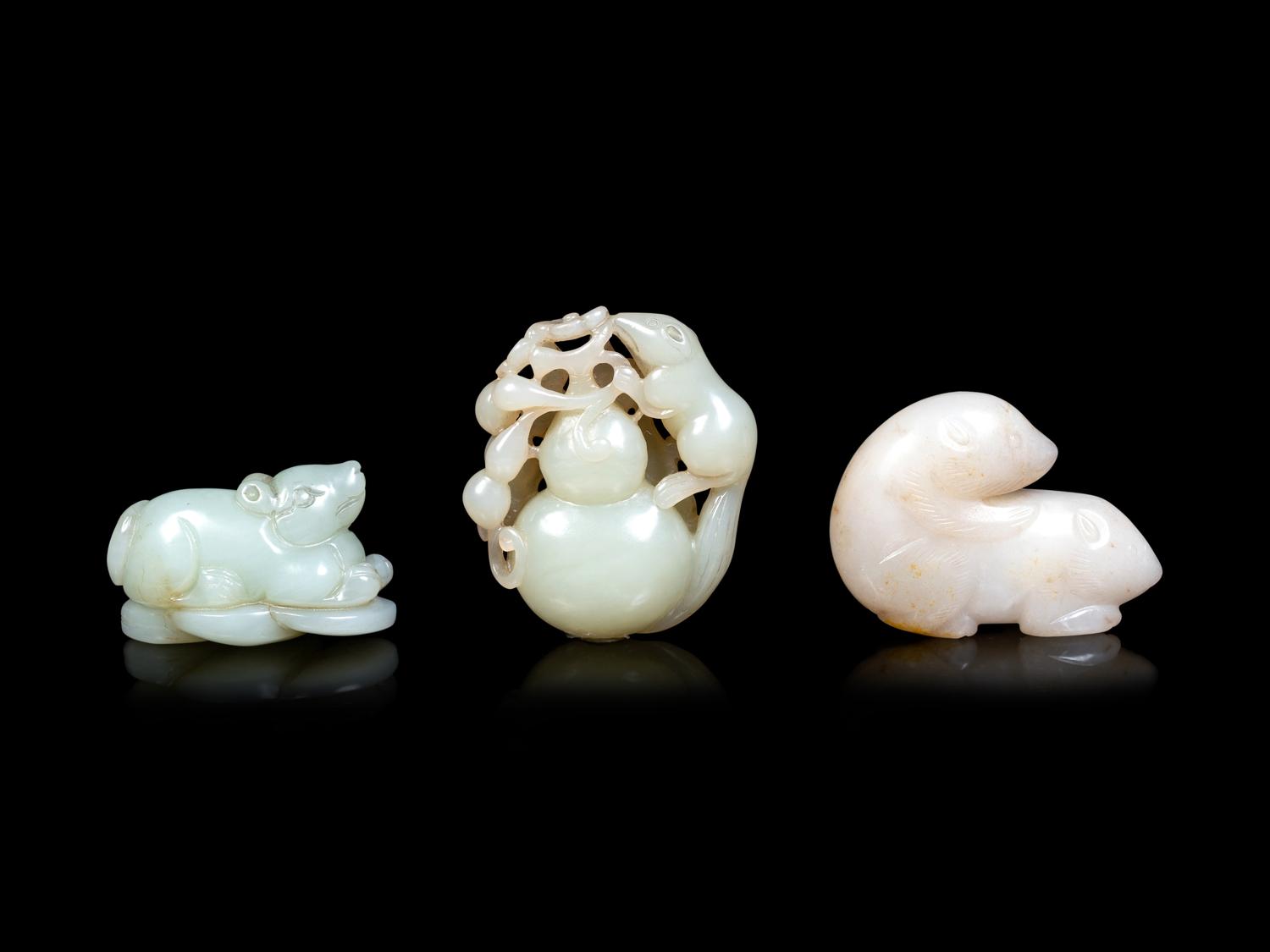 Three Chinese Jade Carvings of Animals