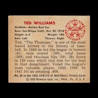 A 1950 Bowman Ted Williams Baseball Card No. 98