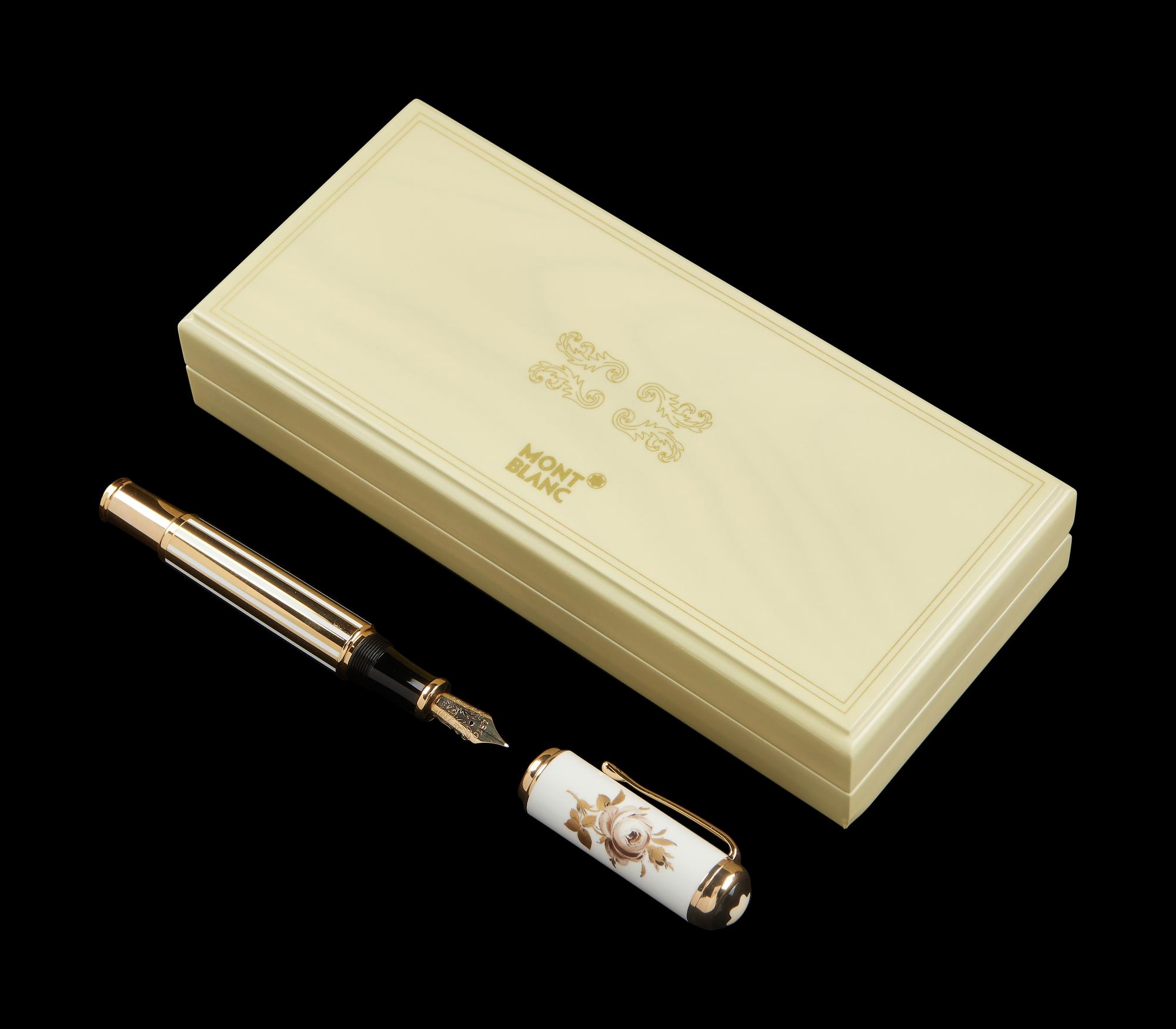 A Montblanc and Meissen Limited Edition Marquise de Pompadour Fountain Pen