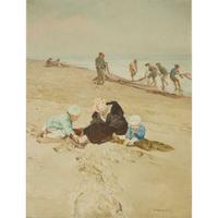 GIULIO ARISTIDE SARTORIO (ITALIAN 1860-1932) ON THE BEACH
