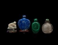 Four Chinese Hardstone Snuff Bottles