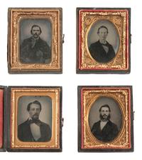 [EARLY PHOTOGRAPHY]. 32 ambrotypes and tintypes of men of varying ages.