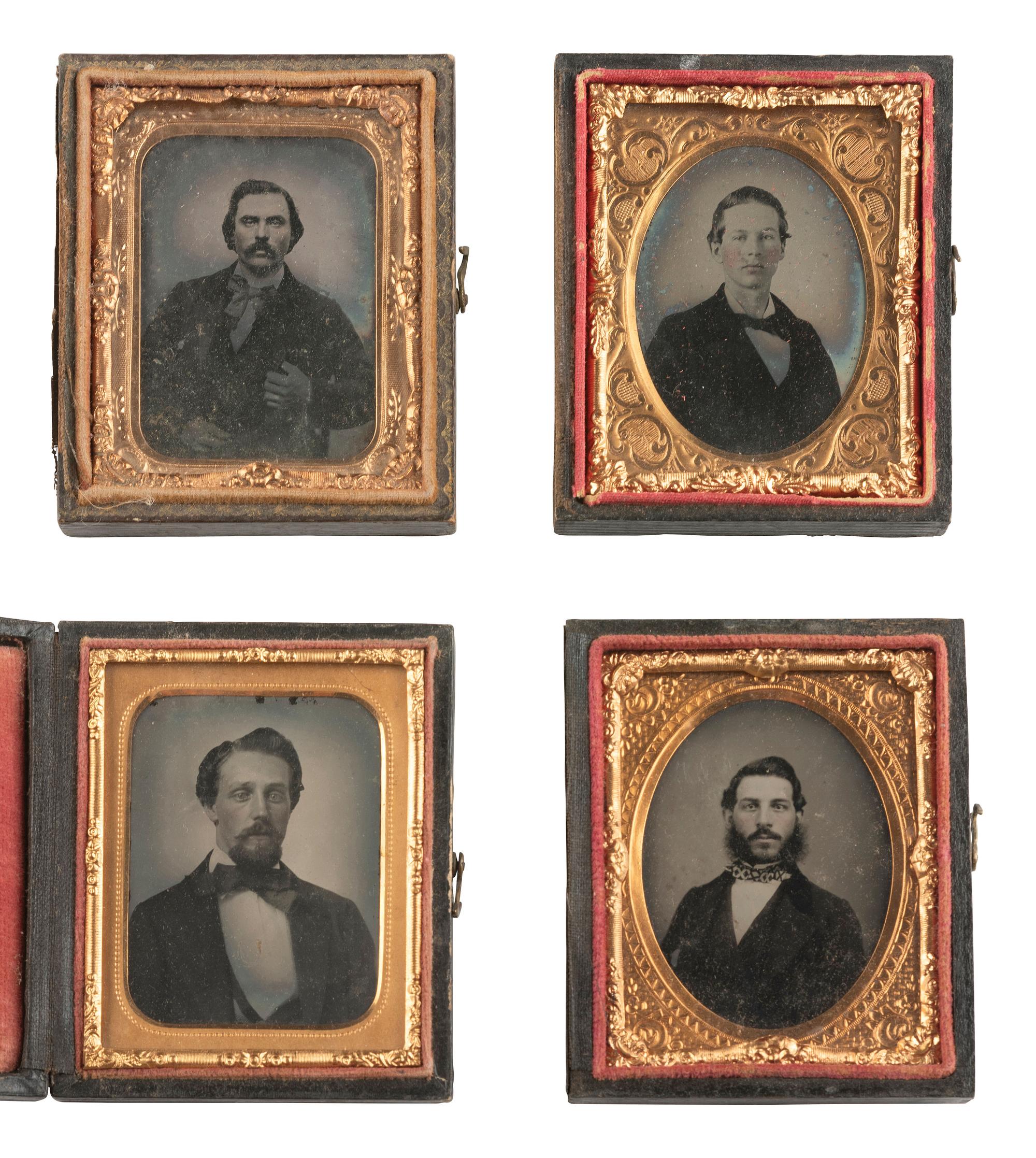 [EARLY PHOTOGRAPHY]. 32 ambrotypes and tintypes of men of varying ages.