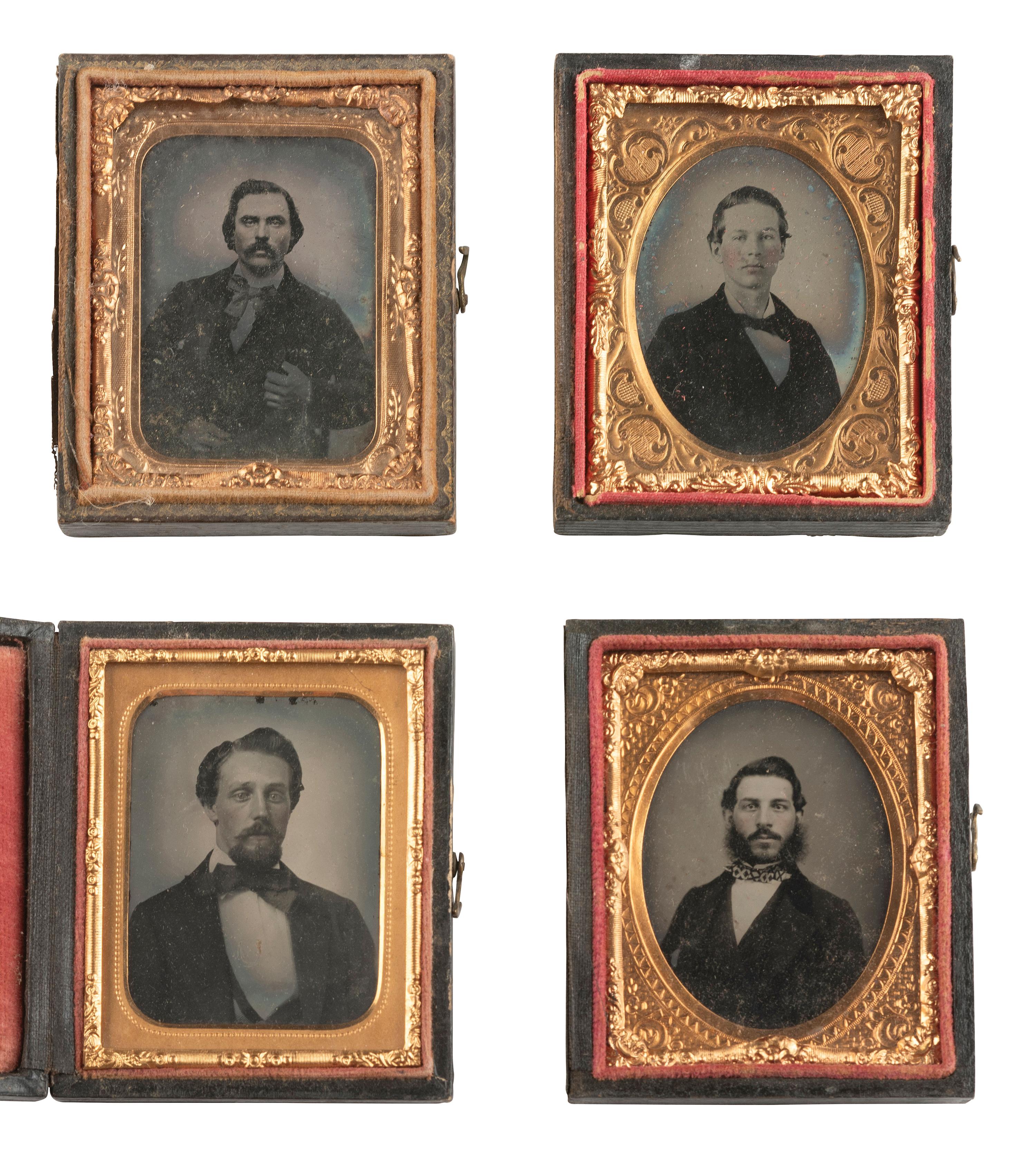 [EARLY PHOTOGRAPHY]. 32 ambrotypes and tintypes of men of varying ages.