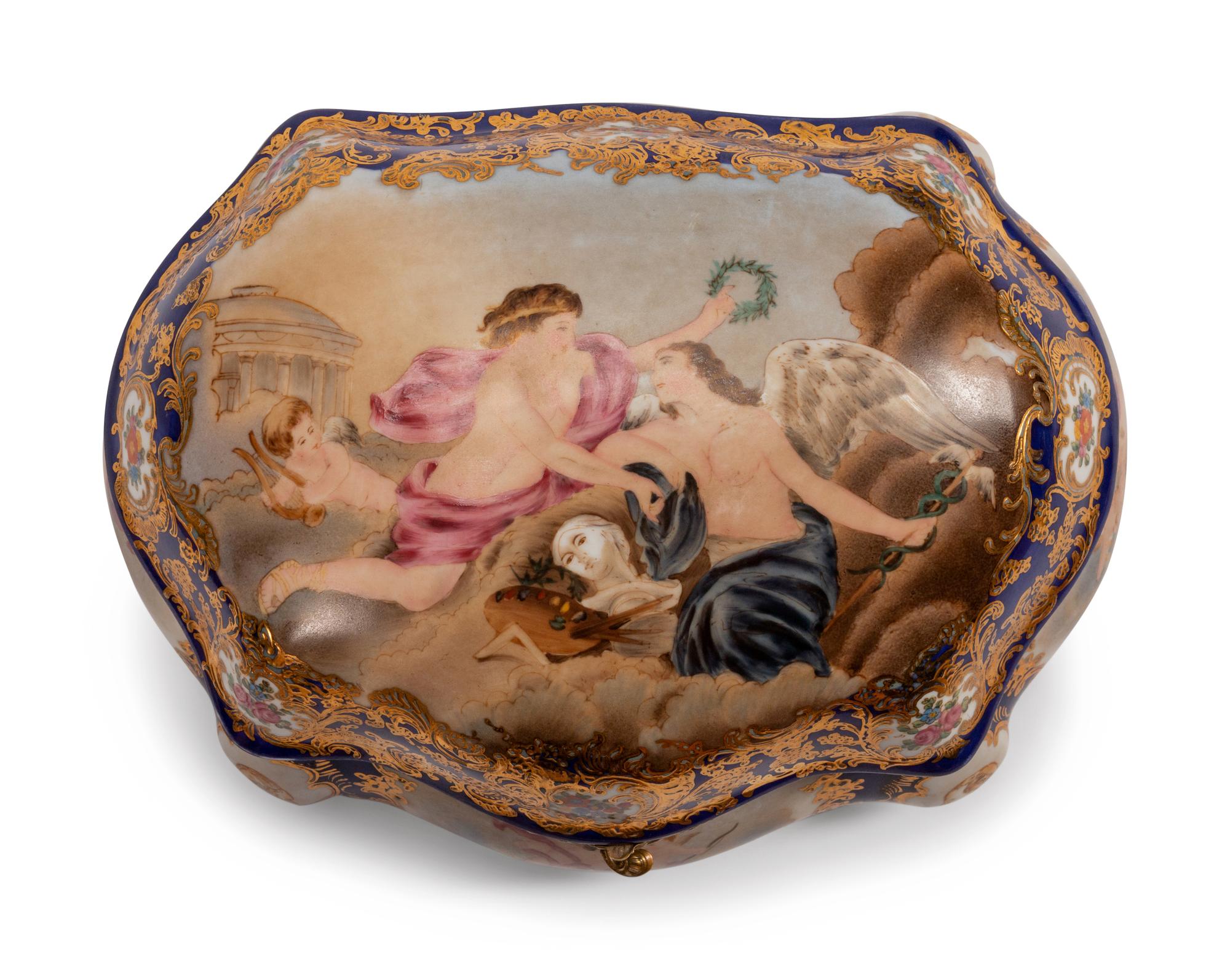 A Sevres Style Bronze-Mounted Porcelain Casket