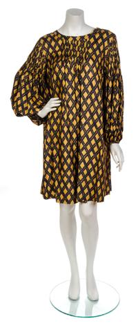 An Yves Saint Laurent Gold and Grey Printed Tunic Dress,