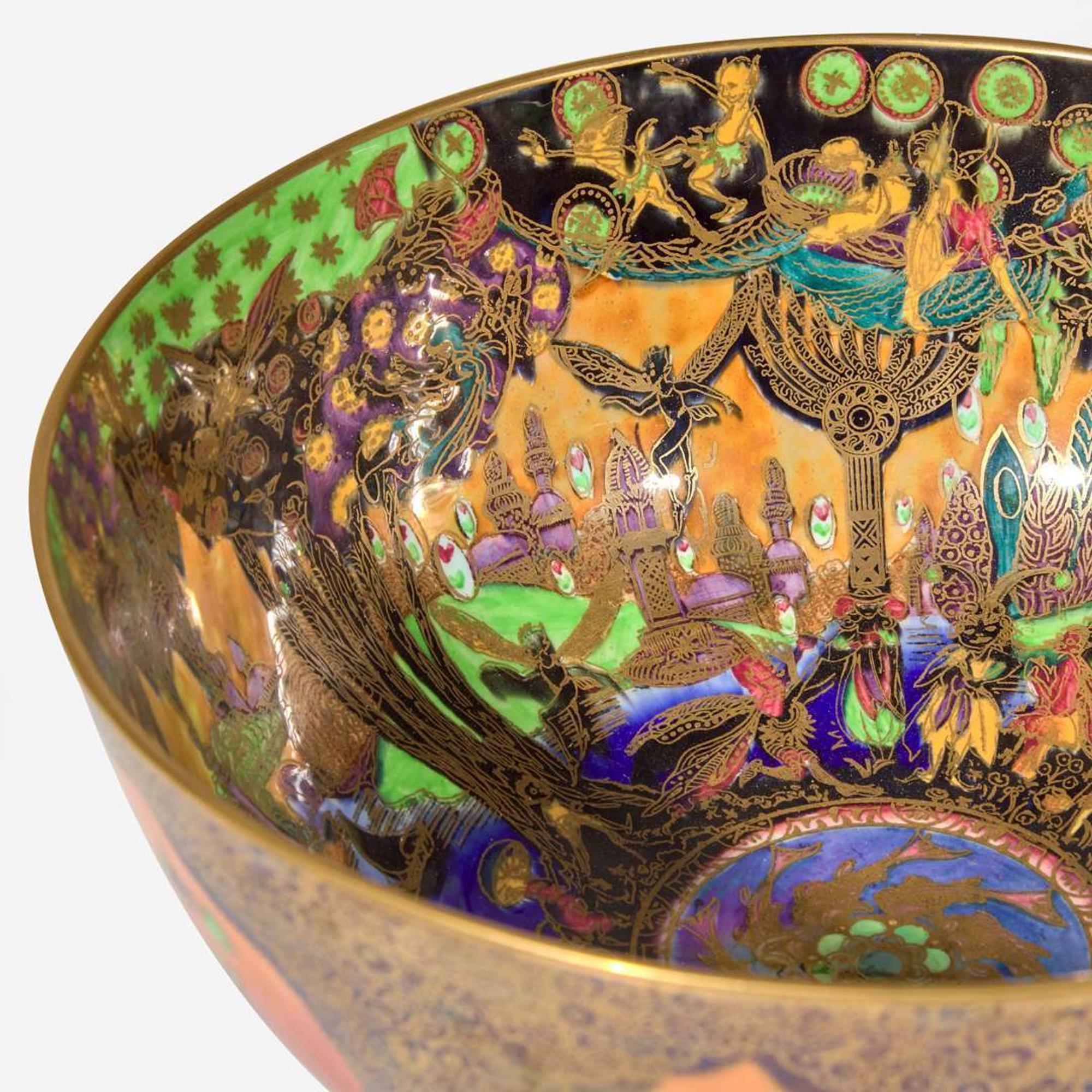 A Wedgwood Flame Fairyland Lustre Imperial Bowl UK, circa 1925