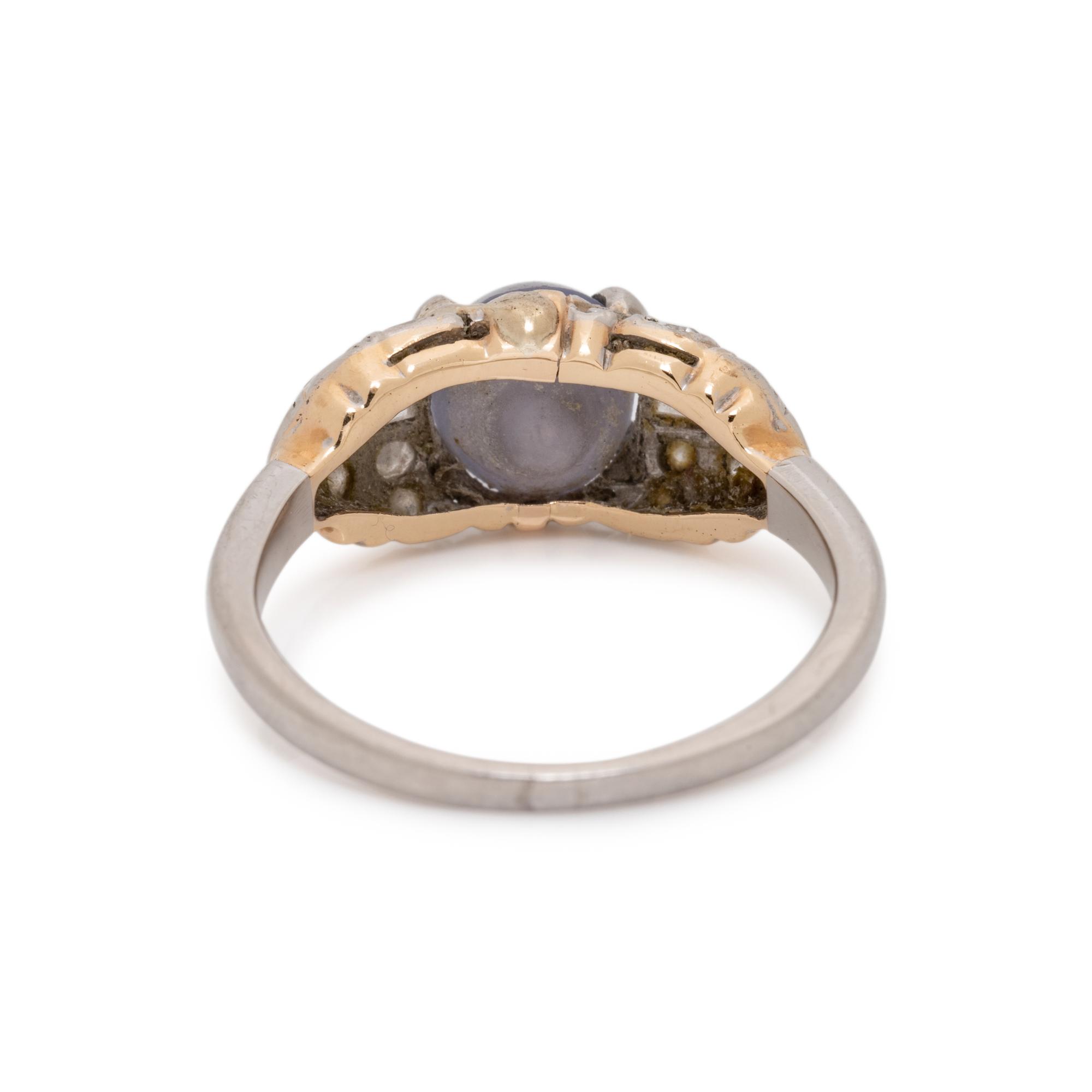 STAR SAPPHIRE AND DIAMOND RING