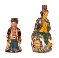 An Italian Giacobino & Rosso-Torino Figural Glass Vermouth Bottle and a Toby Jug