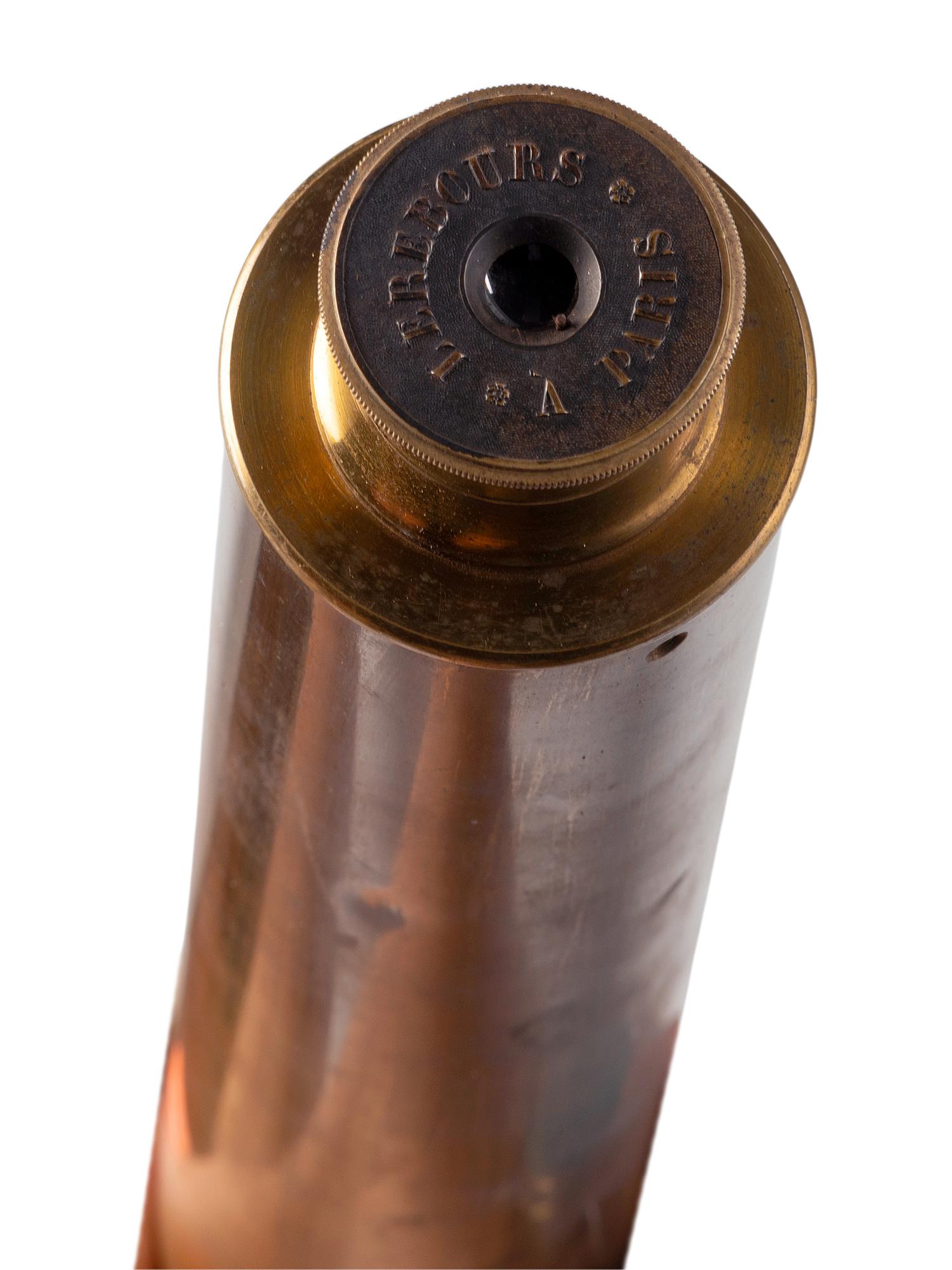 1 3/4-inch telescope, possibly naval. Length of body tube 21 1/2 in. 19th century.