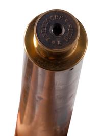 1 3/4-inch telescope, possibly naval. Length of body tube 21 1/2 in. 19th century.