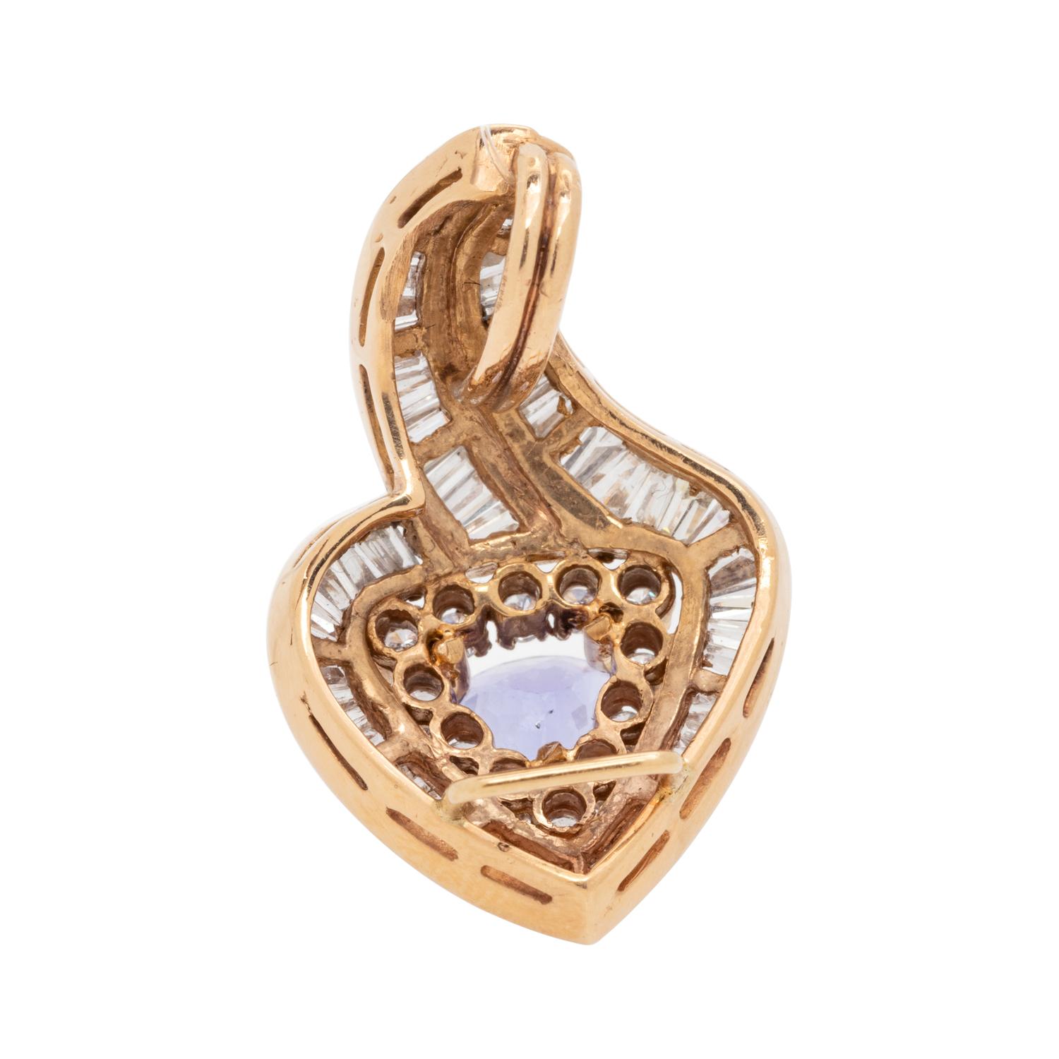 TANZANITE AND DIAMOND PENDANT