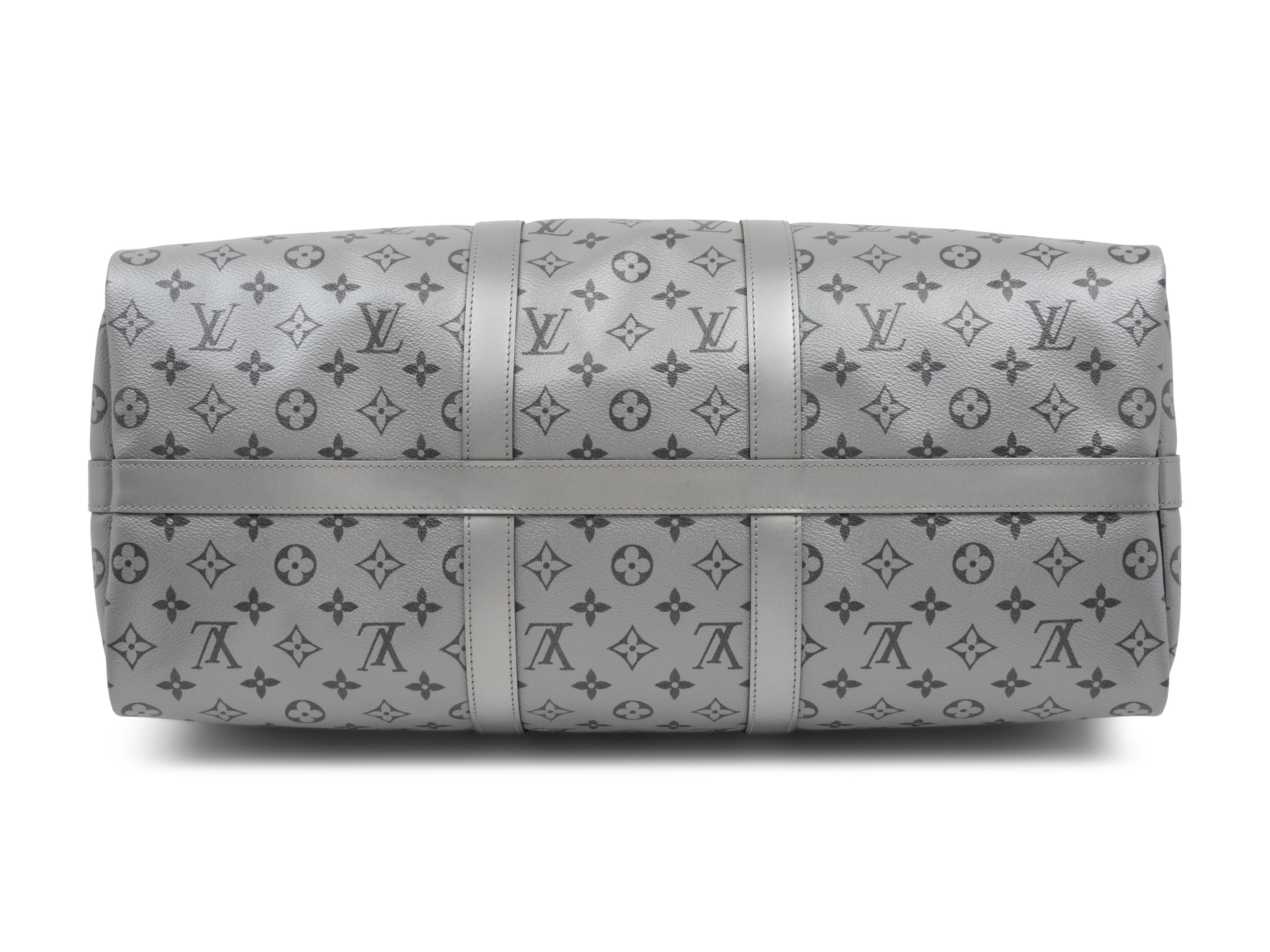 Louis Vuitton Limited Edition Split Keepall Bandoulière 50 in Black and Silver Monogram Canvas, Kim Jones, 2018