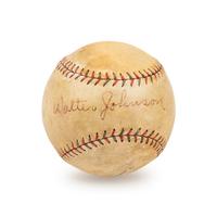 A Walter Johnson Signed Autograph Baseball - Traced (JSA Letter)
