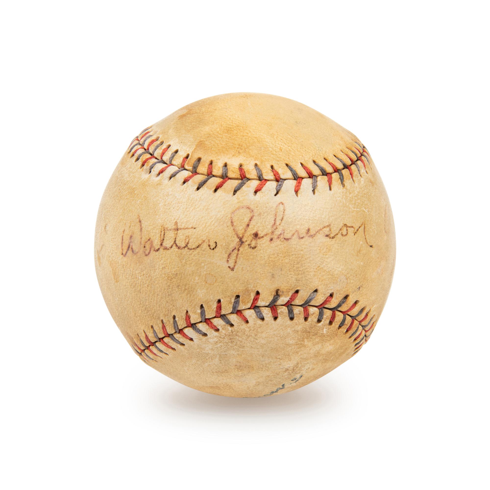 A Walter Johnson Signed Autograph Baseball - Traced (JSA Letter)