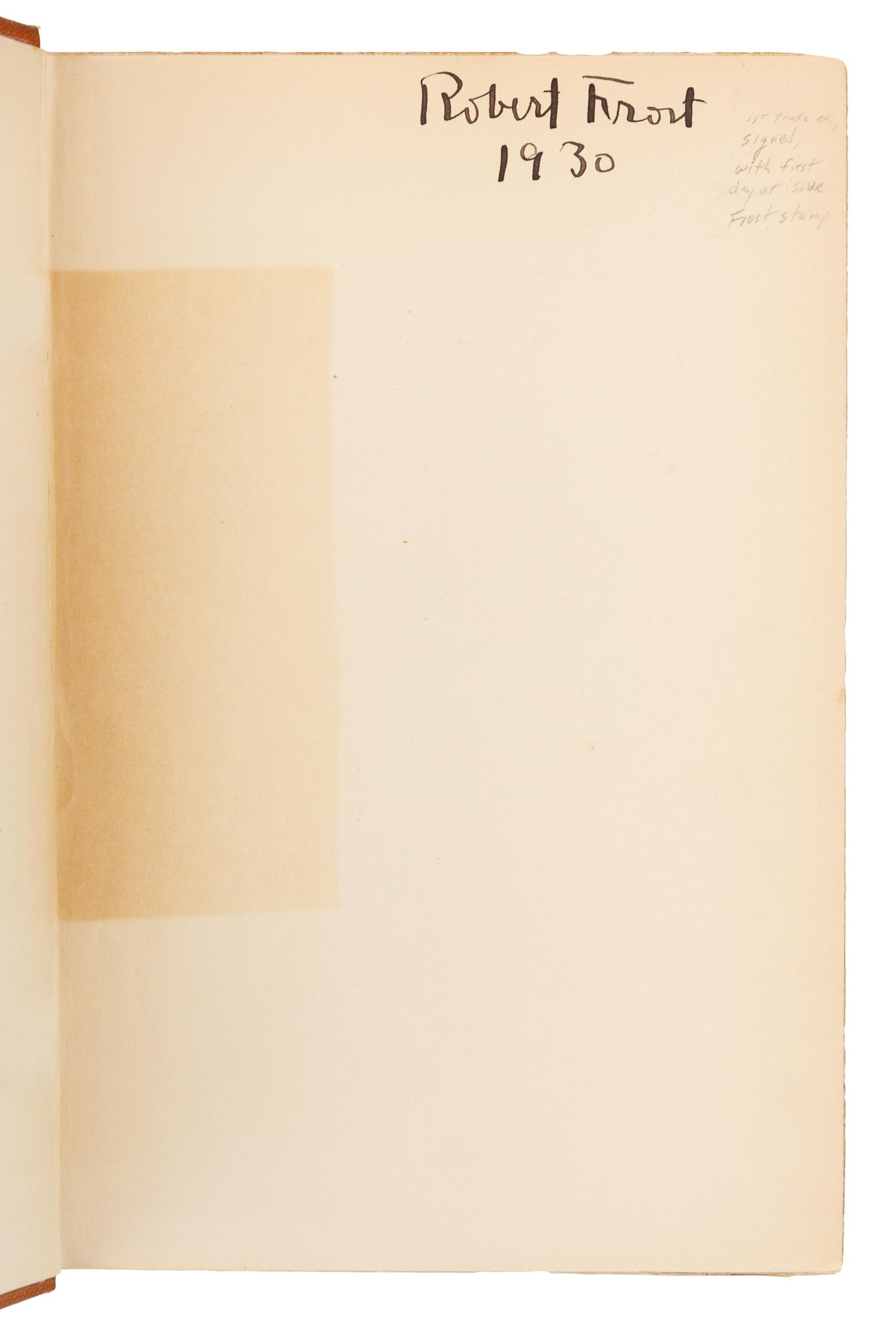FROST, Robert (1874-1963). Collected Poems of Robert Frost. New York: Henry Holt and Company, 1930.