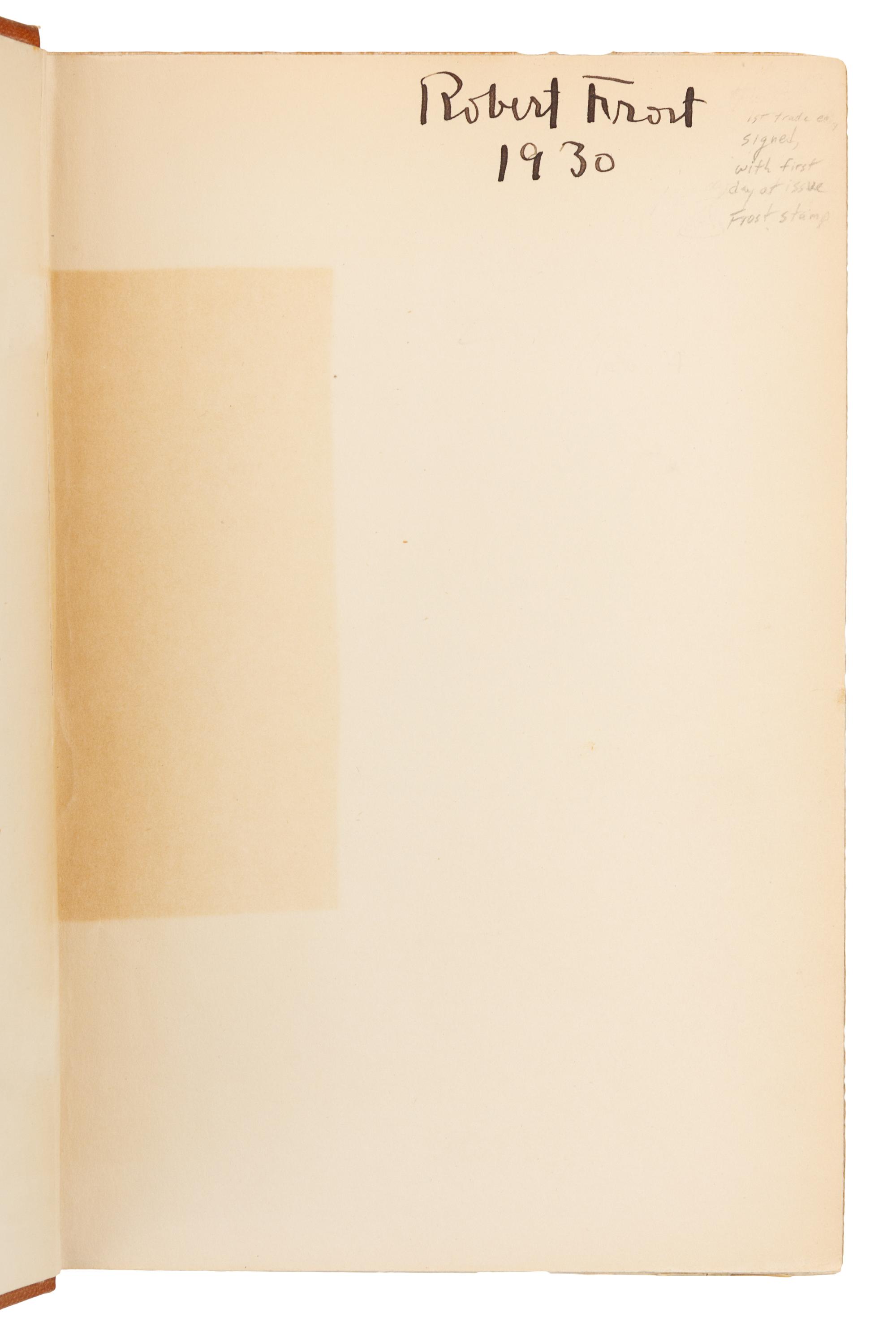 FROST, Robert (1874-1963). Collected Poems of Robert Frost. New York: Henry Holt and Company, 1930.