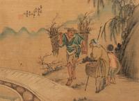 Six Chinese Ink and Color Paintings on Silk