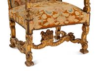 A Louis XIV Style Giltwood Armchair