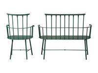 A Suite of Painted Metal Windsor Patio Furniture
