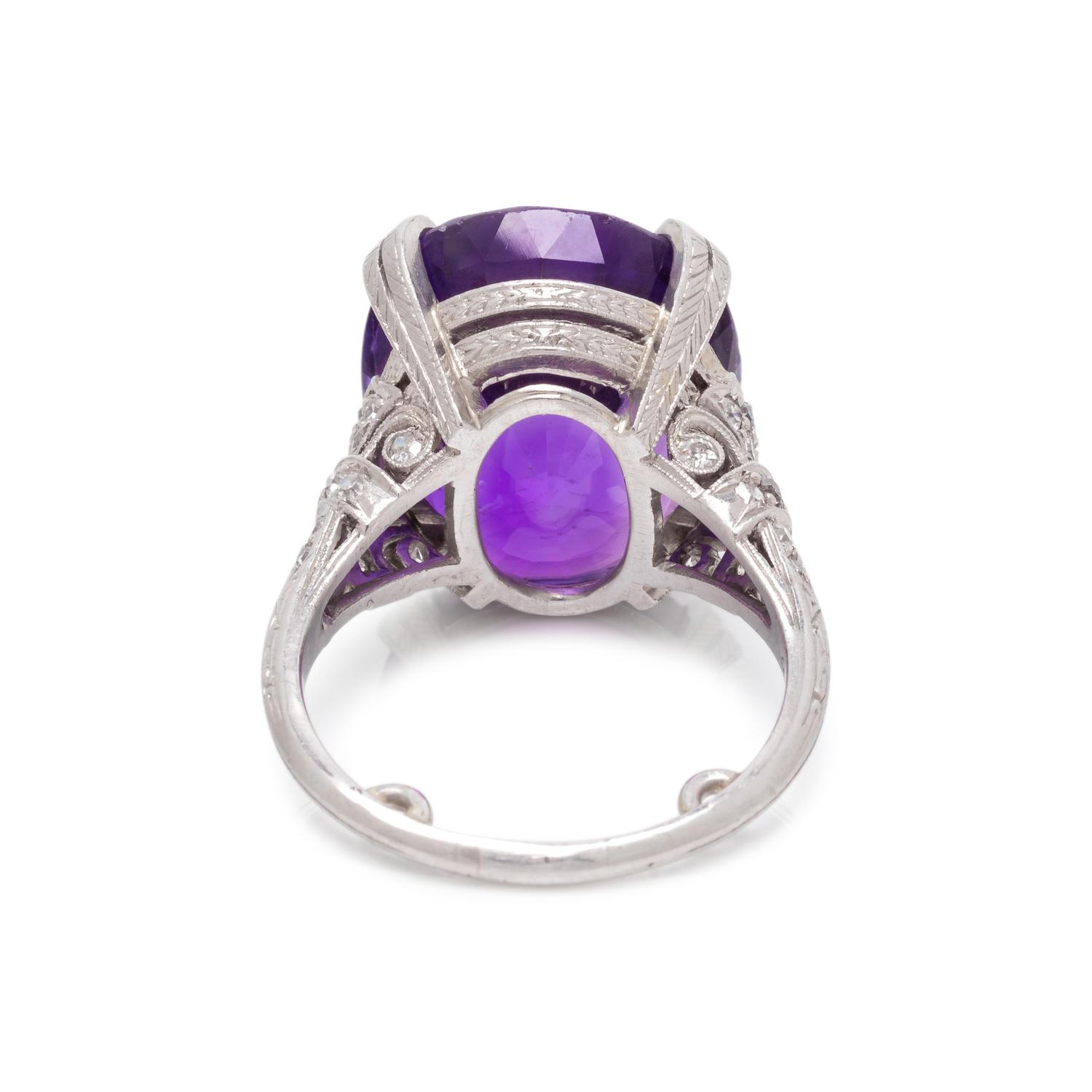 AN IMPORTANT ANTIQUE, COLOR-CHANGE SAPPHIRE AND DIAMOND RING, BY GILLOT