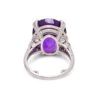 AN IMPORTANT ANTIQUE, COLOR-CHANGE SAPPHIRE AND DIAMOND RING, BY GILLOT
