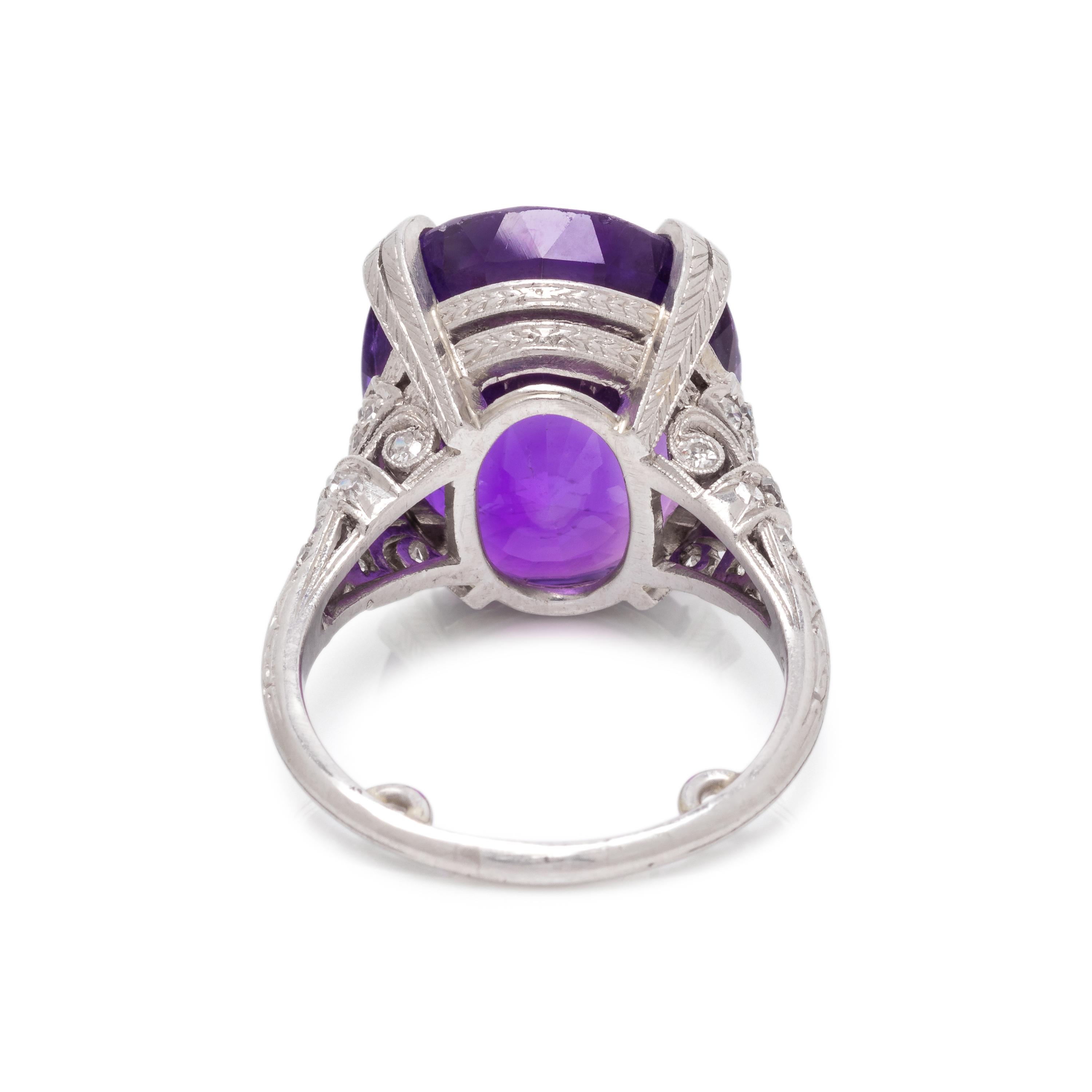 AN IMPORTANT ANTIQUE, COLOR-CHANGE SAPPHIRE AND DIAMOND RING, BY GILLOT