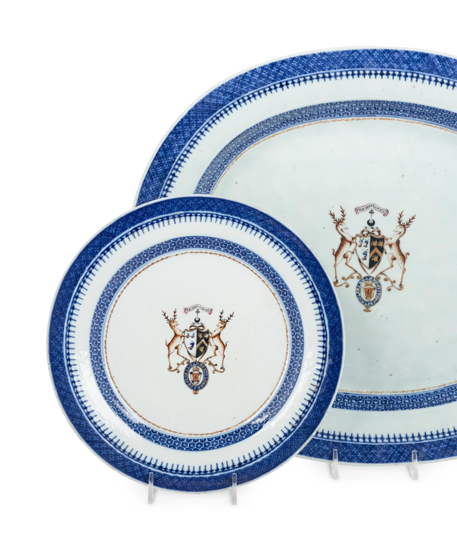 Three Chinese Export Porcelain Armorial Articles