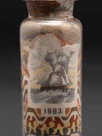 A Pair of Andrew Clemens (American, 1857-1894) 'Sweetheart' Sand Bottles