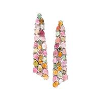 MULTICOLOR TOURMALINE AND DIAMOND EARRINGS