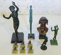 Five Classical Bronze Figures, After the Antique Height of tallest 11 3/4 inches.