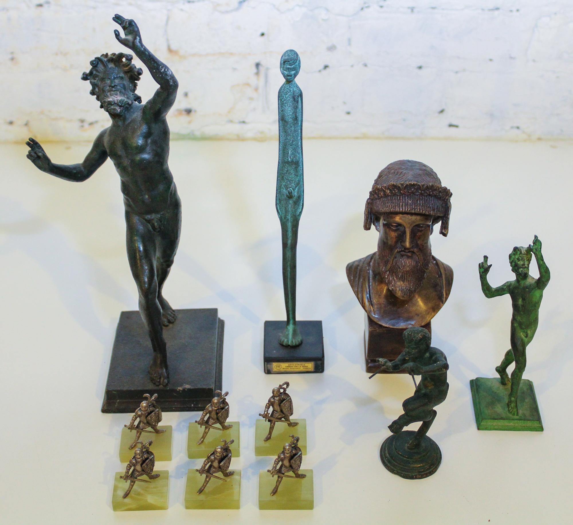 Five Classical Bronze Figures, After the Antique Height of tallest 11 3/4 inches.