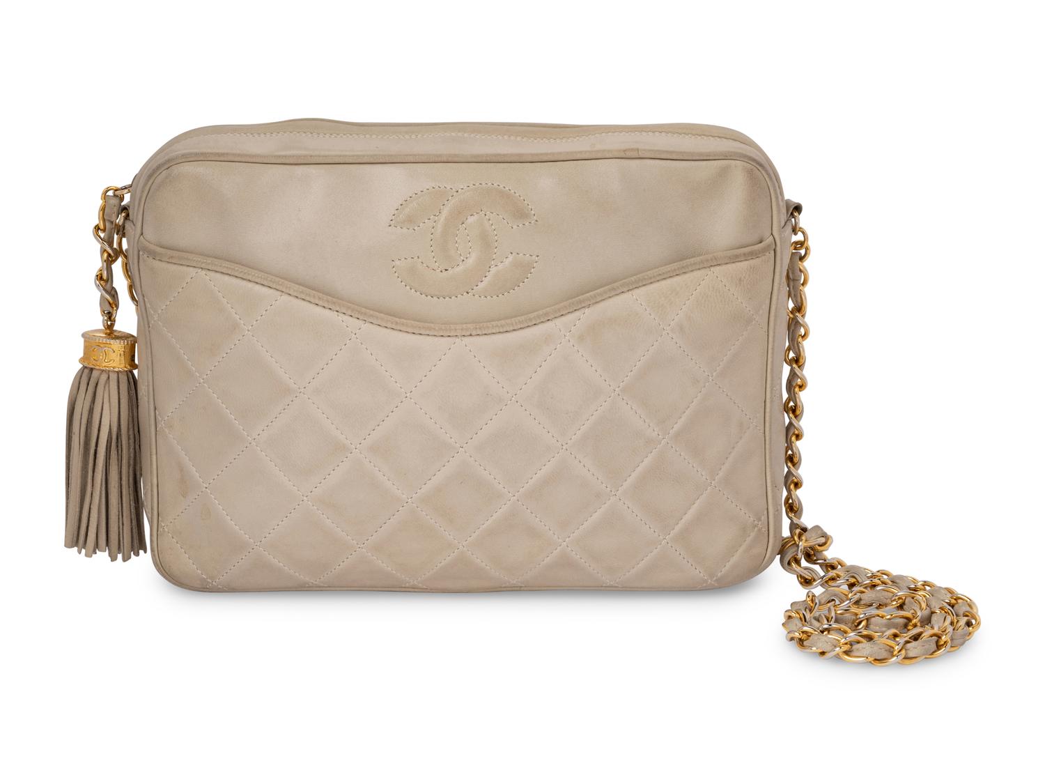 Chanel Cream Leather Camera Bag, 1986-1988