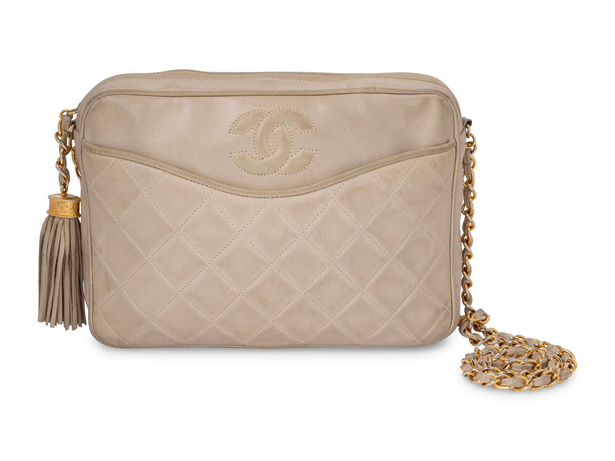 Chanel Cream Leather Camera Bag, 1986-1988