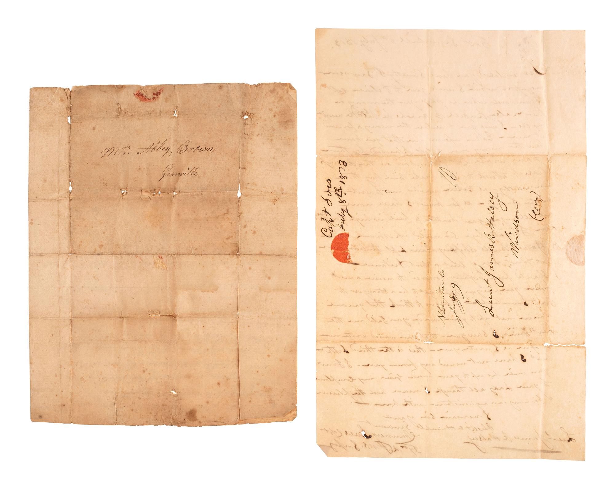 [WAR OF 1812]. Colonel Albert Lockwood's farewell address to his Connecticut regiment as recorded by Barnabas Allen accompanied by two War of 1812 soldiers' letters.