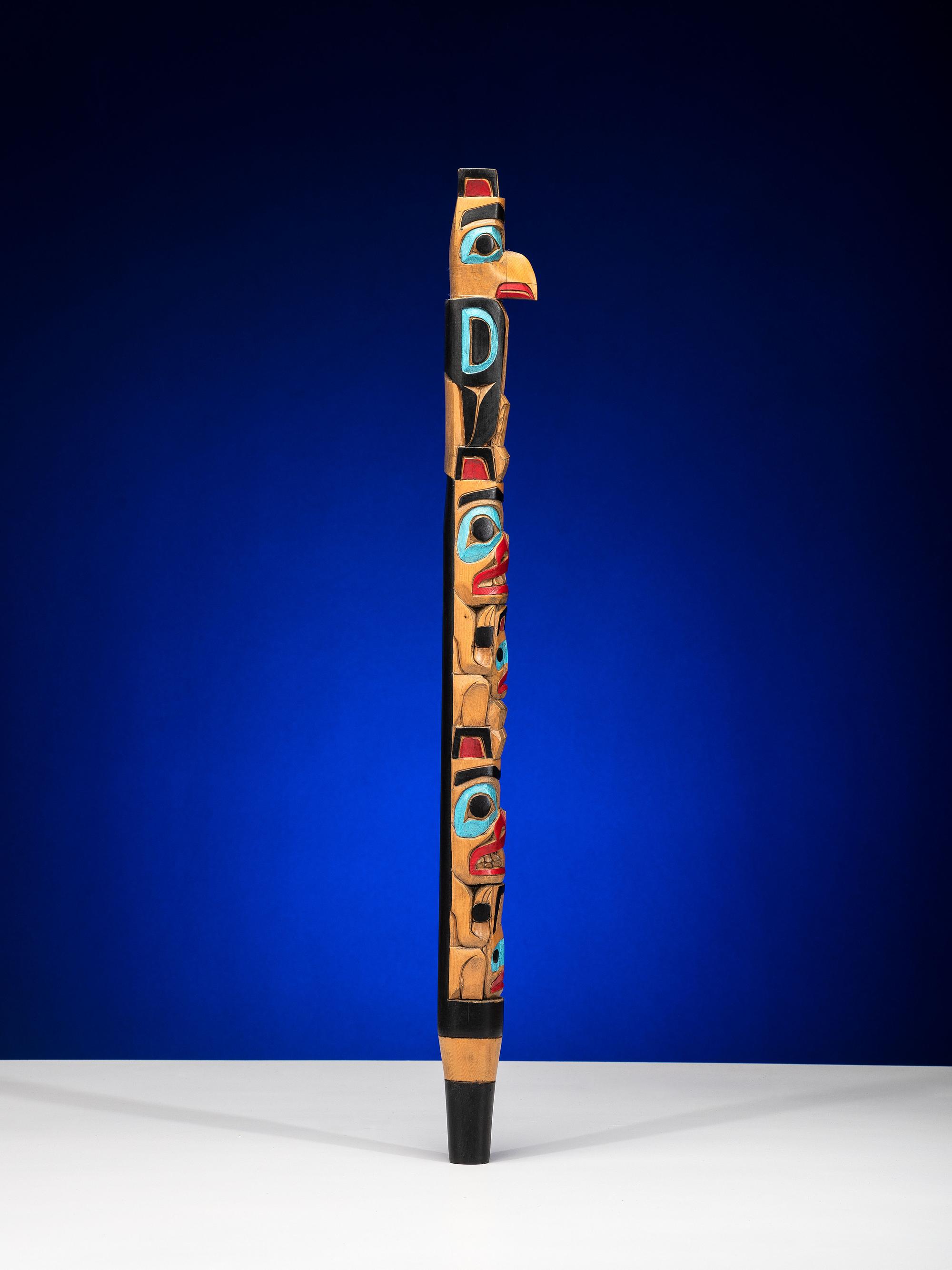 Northwest Coast Carved and Painted Speaker's Staff