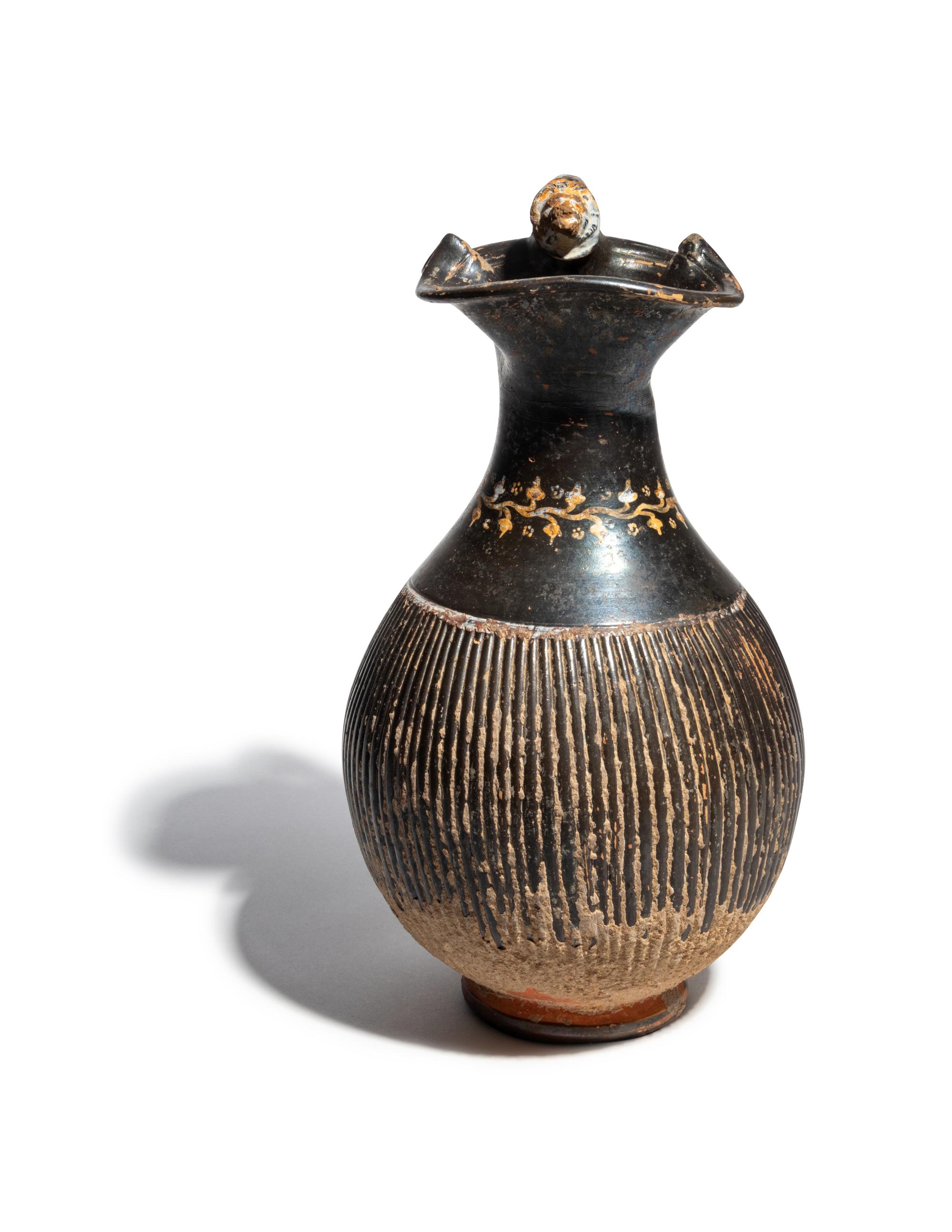 An Apulian Gnathian-Ware Ribbed Trefoil Oinochoe