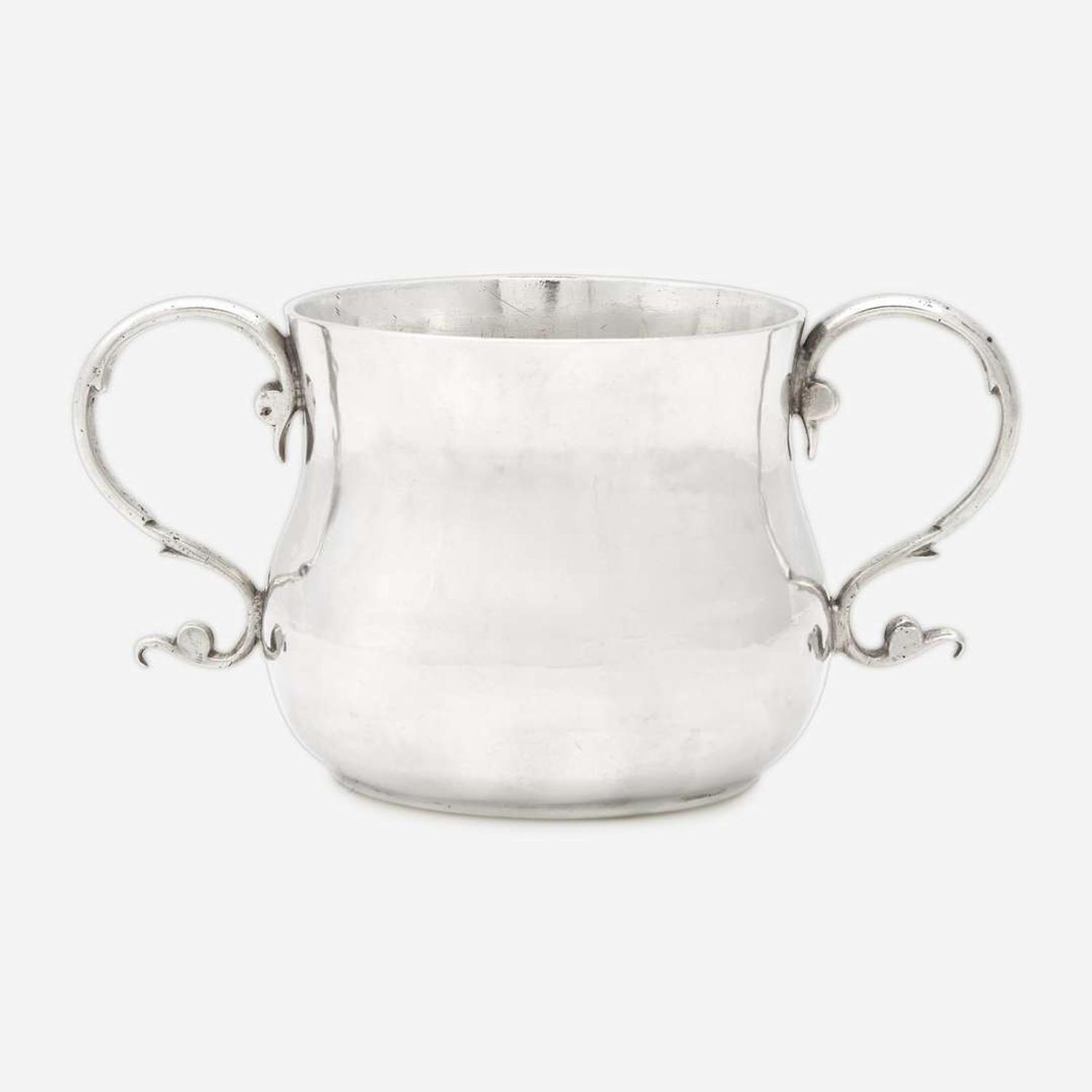 A silver caudle cup Jeremiah Dummer (1645-1718), Boston, MA, circa 1680