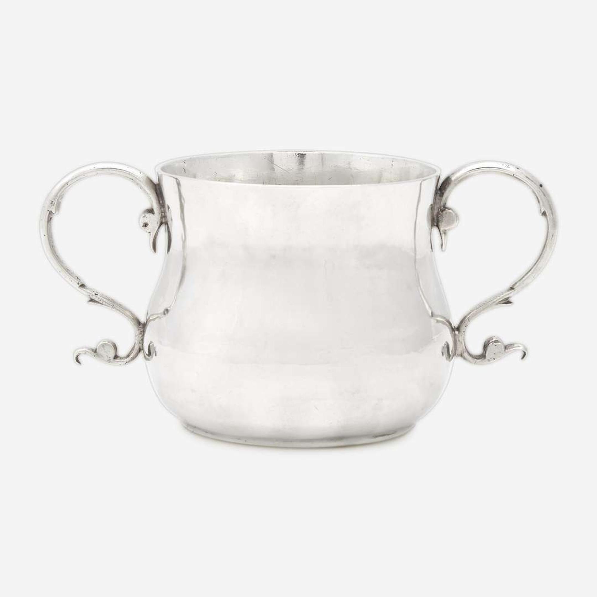 A silver caudle cup Jeremiah Dummer (1645-1718), Boston, MA, circa 1680